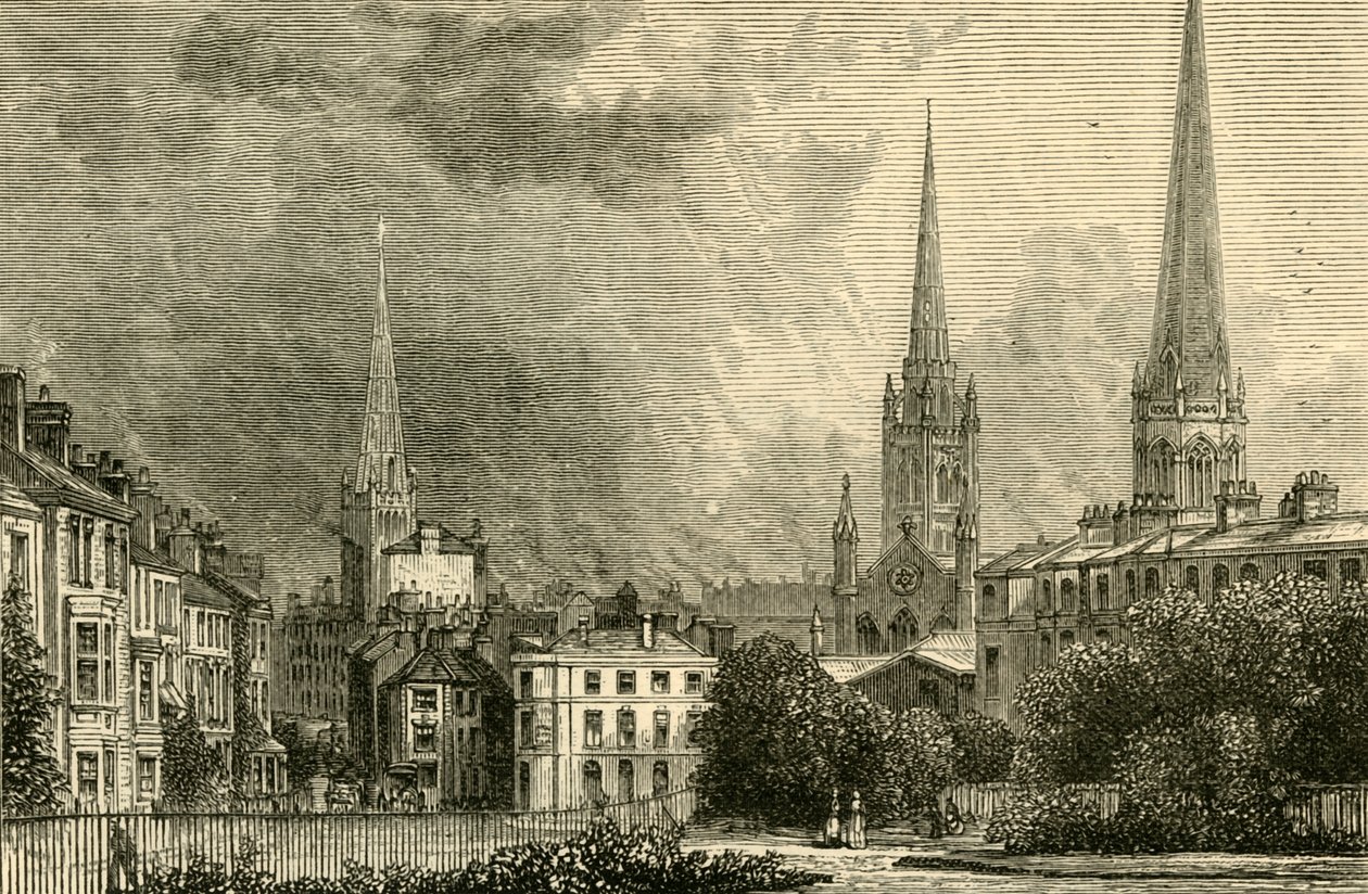 Coventry - Kolminaisuuden tornit, St. Michaels ja Christ Church, 1898. tekijältä Unbekannt