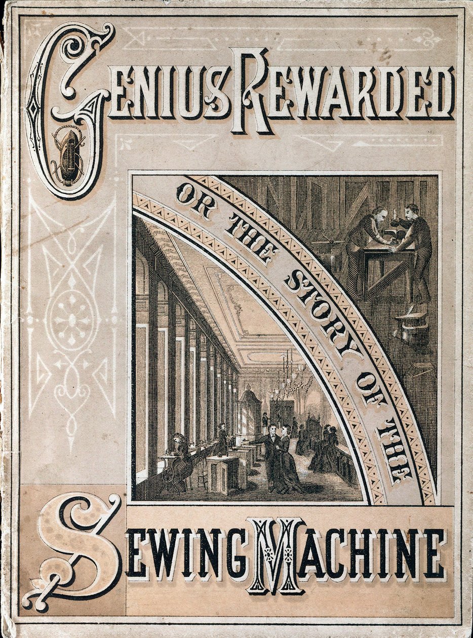 Genius Rewarded tai Singer Ompelukoneen historian kansi, 1880 tekijältä Unbekannt