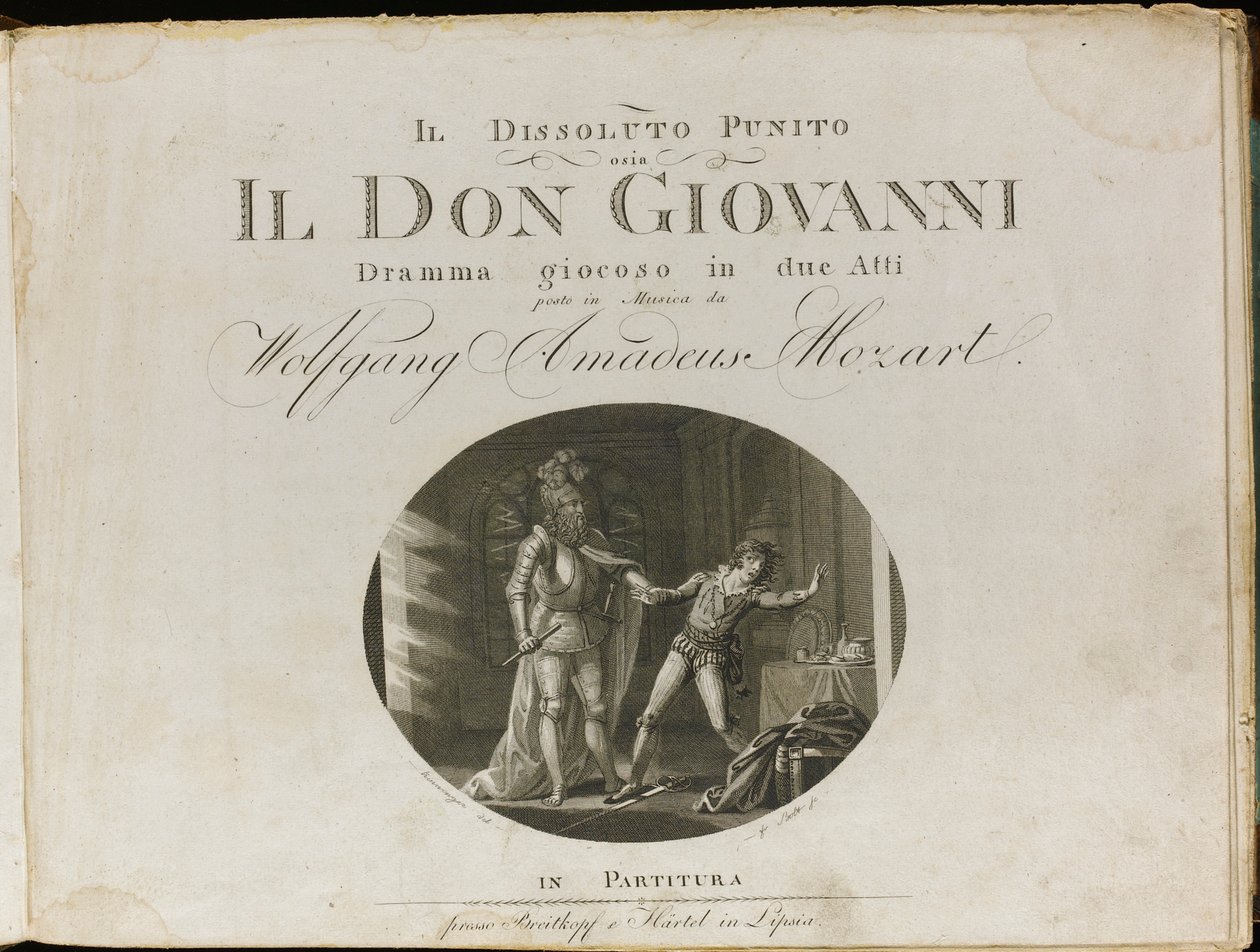 Kansi Wolfgang Amadeus Mozartin oopperan Don Giovanni partituurista, 1801. tekijältä Unbekannt