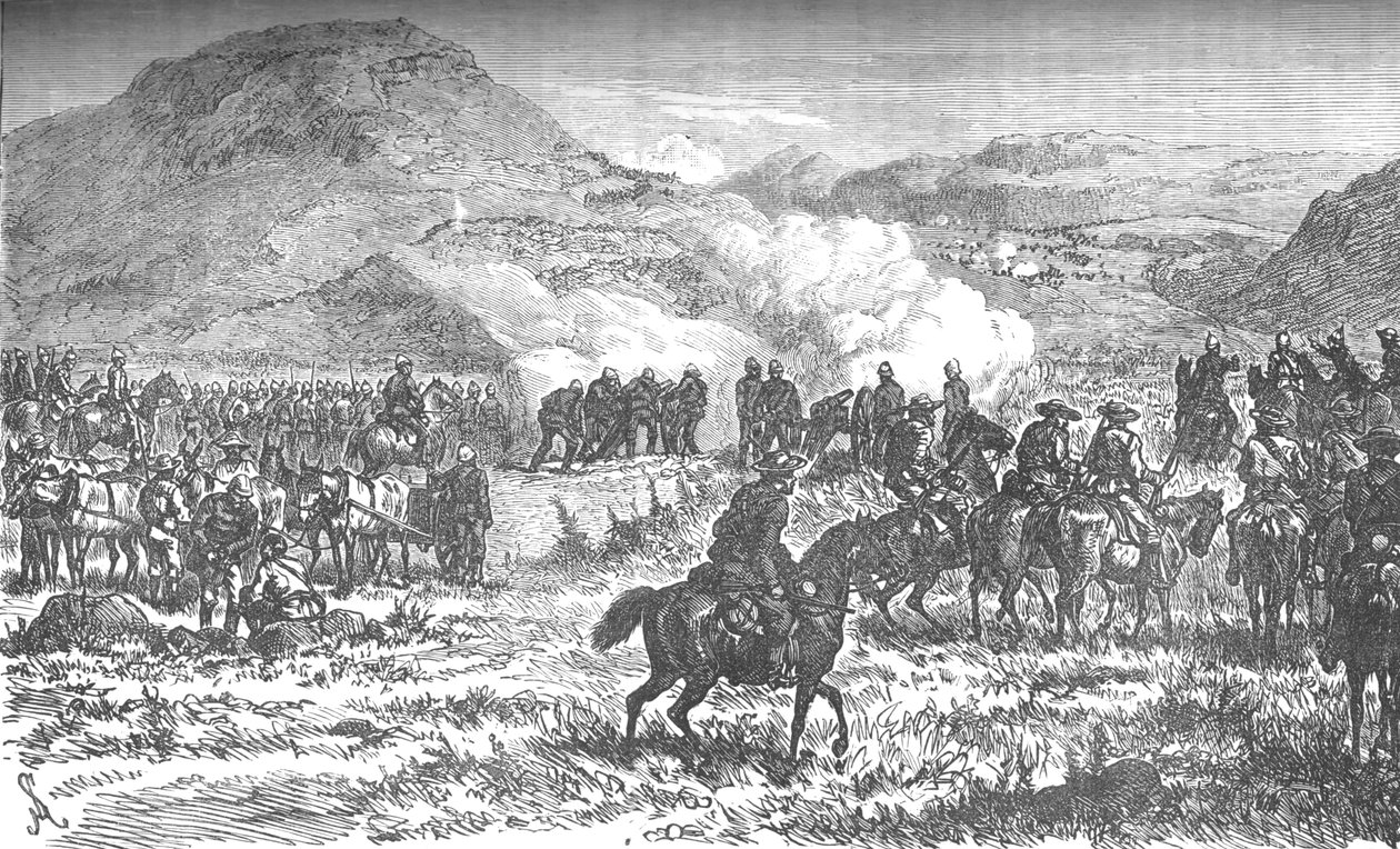 Kattaa viidennenkymmenenkahdeksannen rykmentin vetäytymisen Laings Nekin taistelun jälkeen, c1880 tekijältä Unbekannt