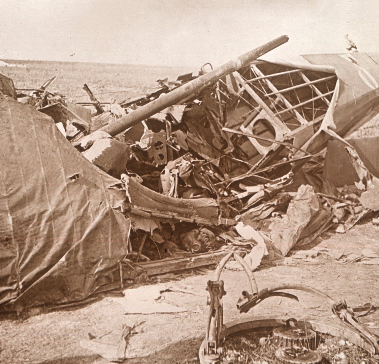 Pudonnut lentokone, Sainte-Marie-à-Py, Pohjois-Ranska, c1914-c1918 tekijältä Unbekannt