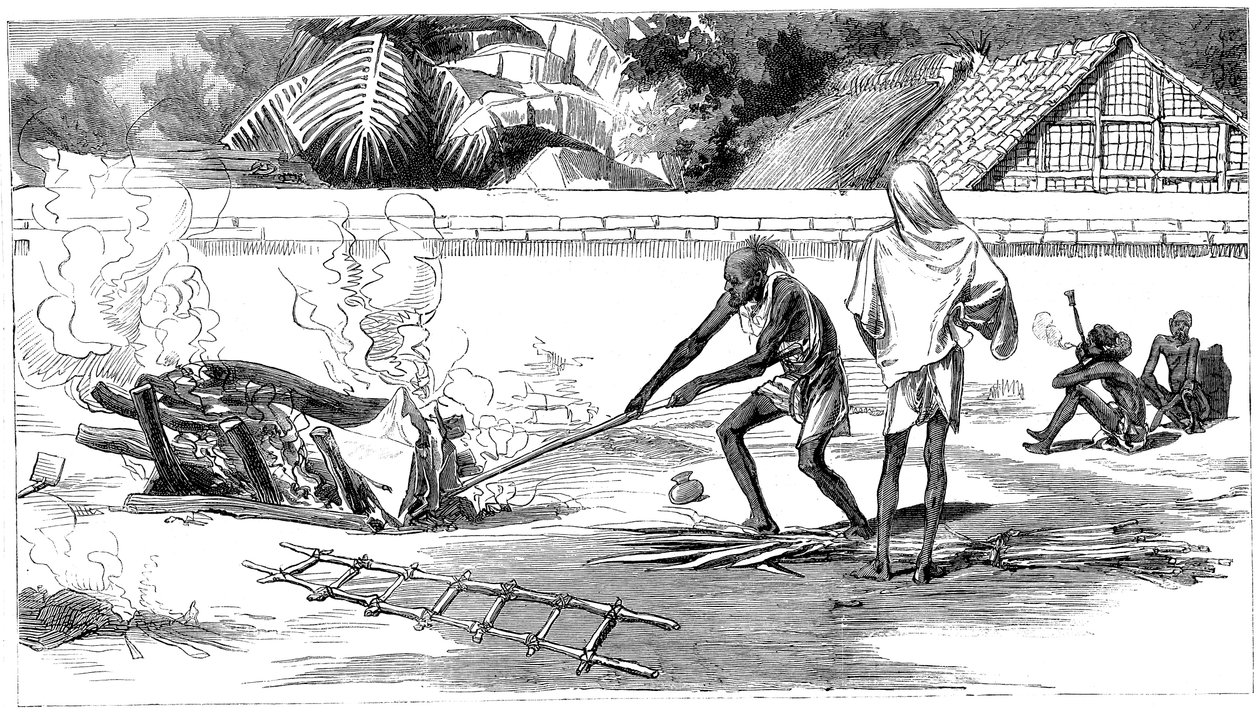 Polttohautaus Kalkutassa, Intiassa, 1882 tekijältä Unbekannt