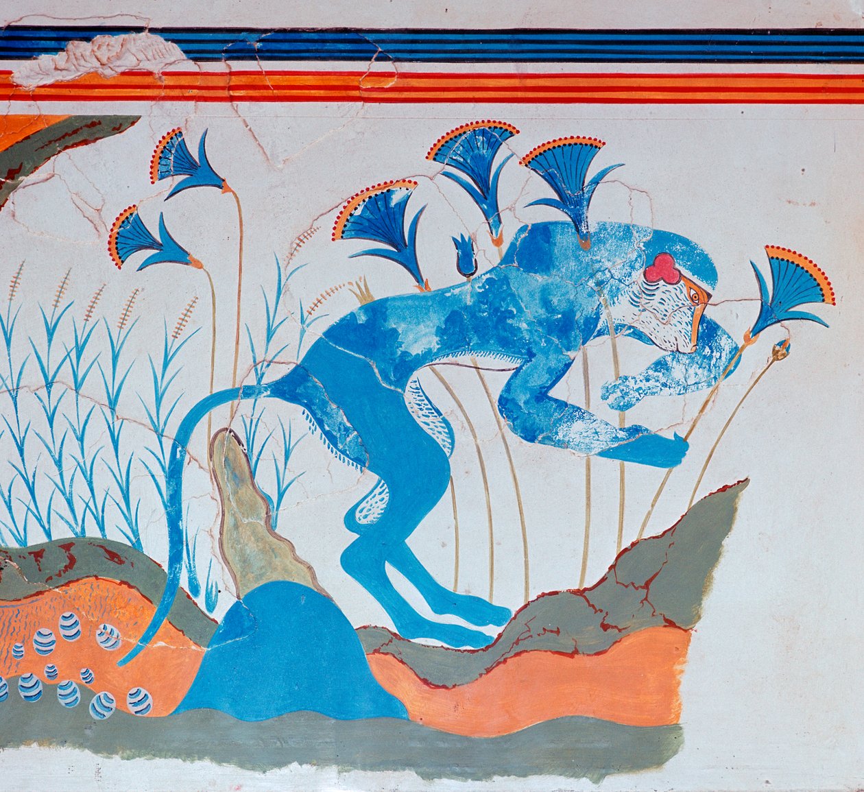 Kreetalainen fresko apinasta ja papyruksesta, 1500-1400 eKr tekijältä Unbekannt
