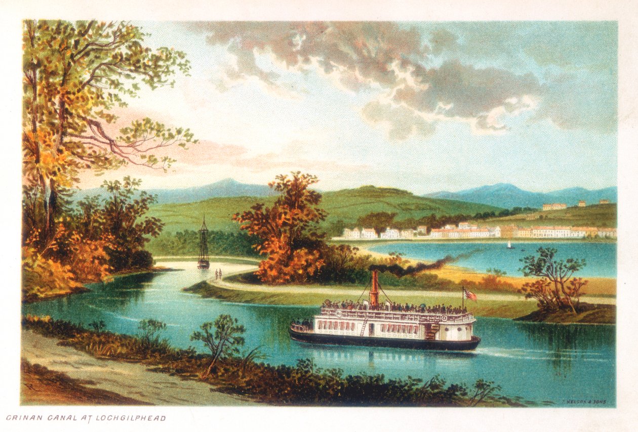 Crinan Canal Lochgilpheadissa, Skotlannissa, 1891 tekijältä Unbekannt