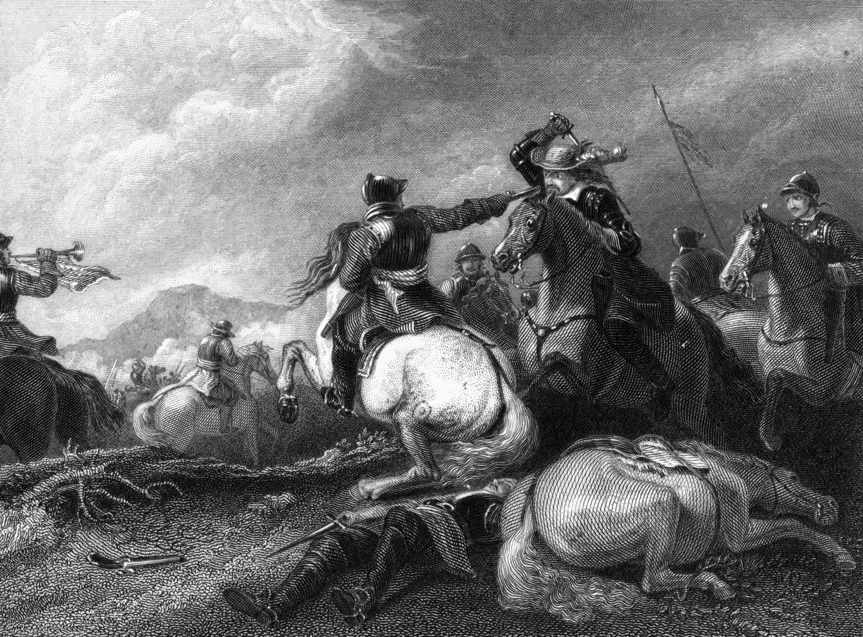 Cromwell Marston Moorin taistelussa 2. heinäkuuta 1644, 1800-luku tekijältä Unbekannt