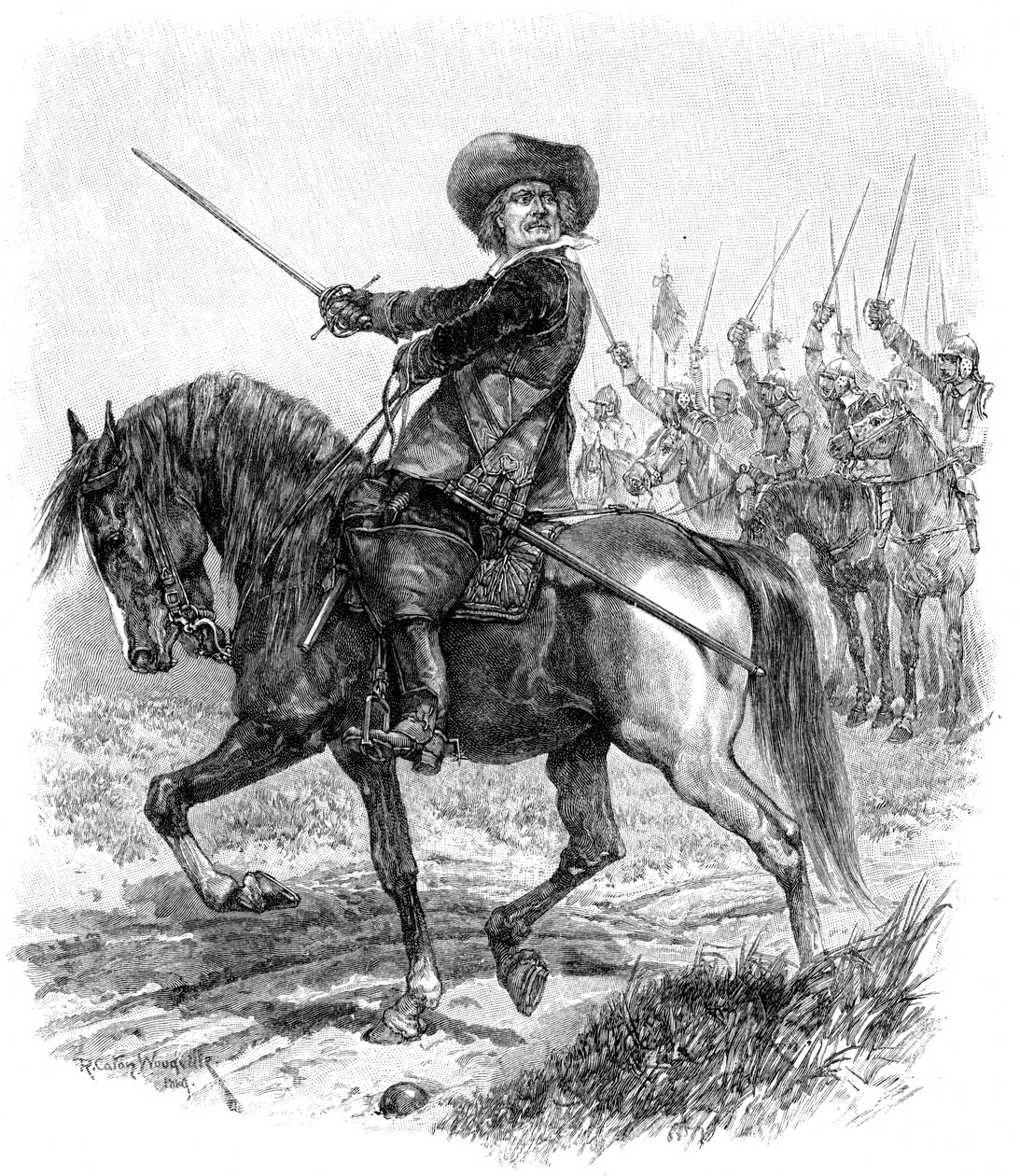 Cromwell Marston Moorin taistelussa 2. heinäkuuta 1644, 1800-luku tekijältä Unbekannt