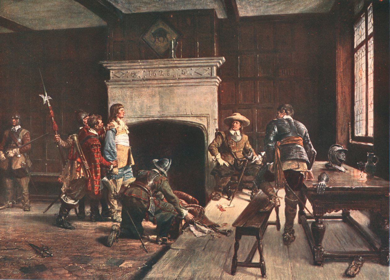 Cromwell at the Blue Boar, Holborn, Lontoo, 1640, c1883, c1902. tekijältä Unbekannt