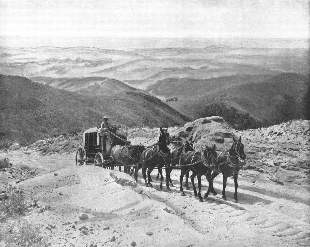 Crossing San Marcos Pass, Kalifornia, USA, c1900. tekijältä Unbekannt