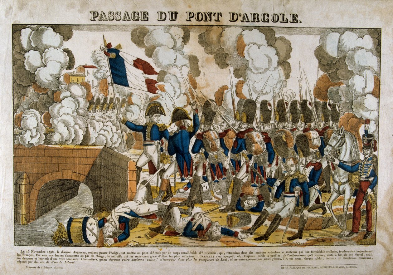 Arcolan sillan ylitys, 15. marraskuuta 1796, 1800-luku tekijältä Unbekannt