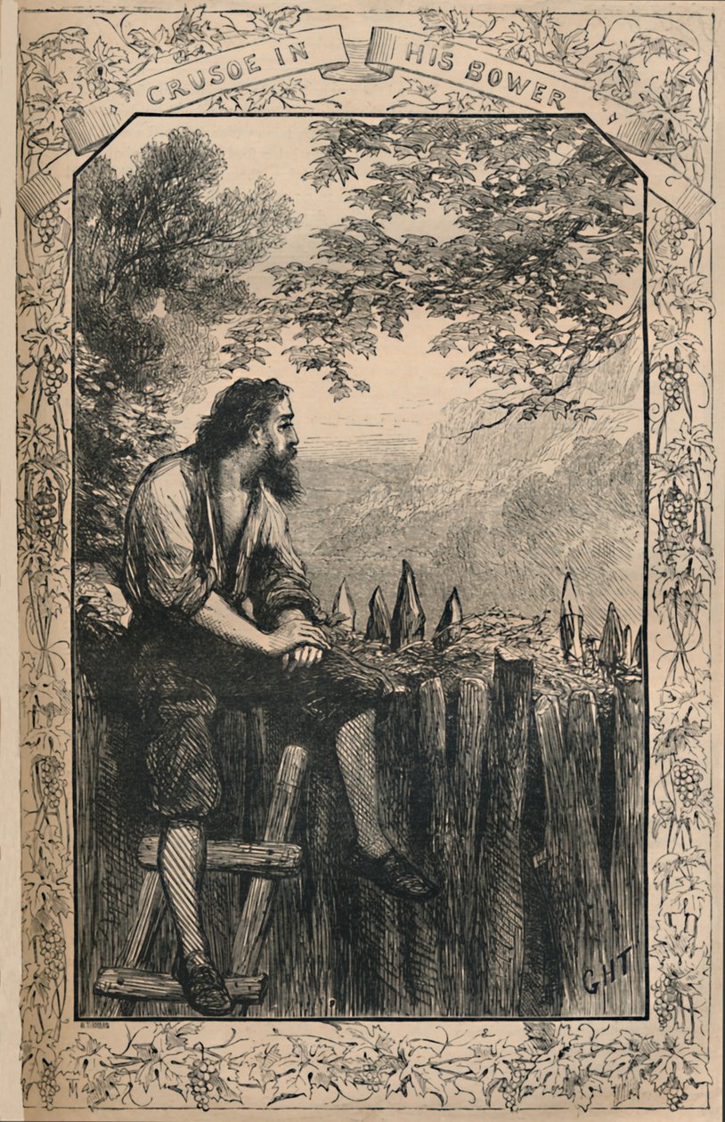 Crusoe Bowerissa, vuodelta 1870 tekijältä Unbekannt