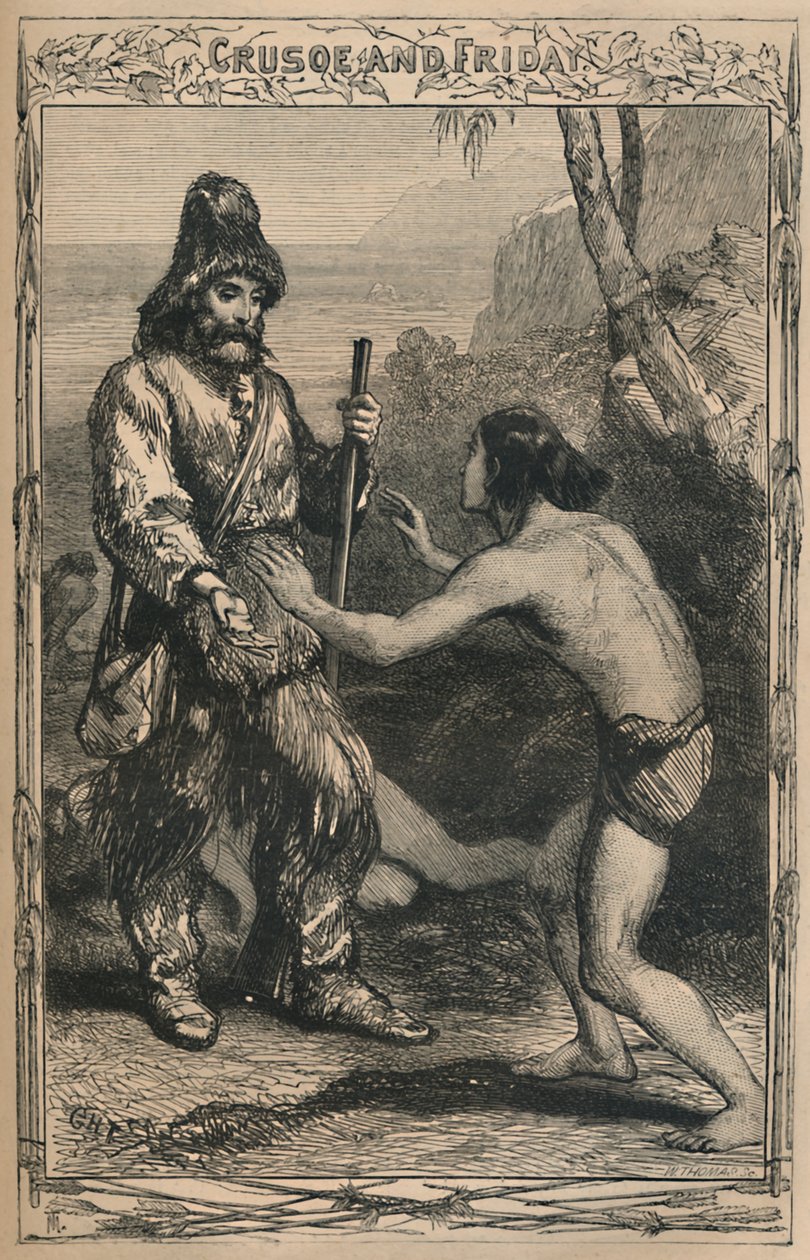 Crusoe ja perjantai, 1870 tekijältä Unbekannt