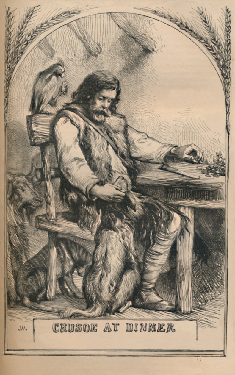 Crusoe illallisella, 1870 tekijältä Unbekannt