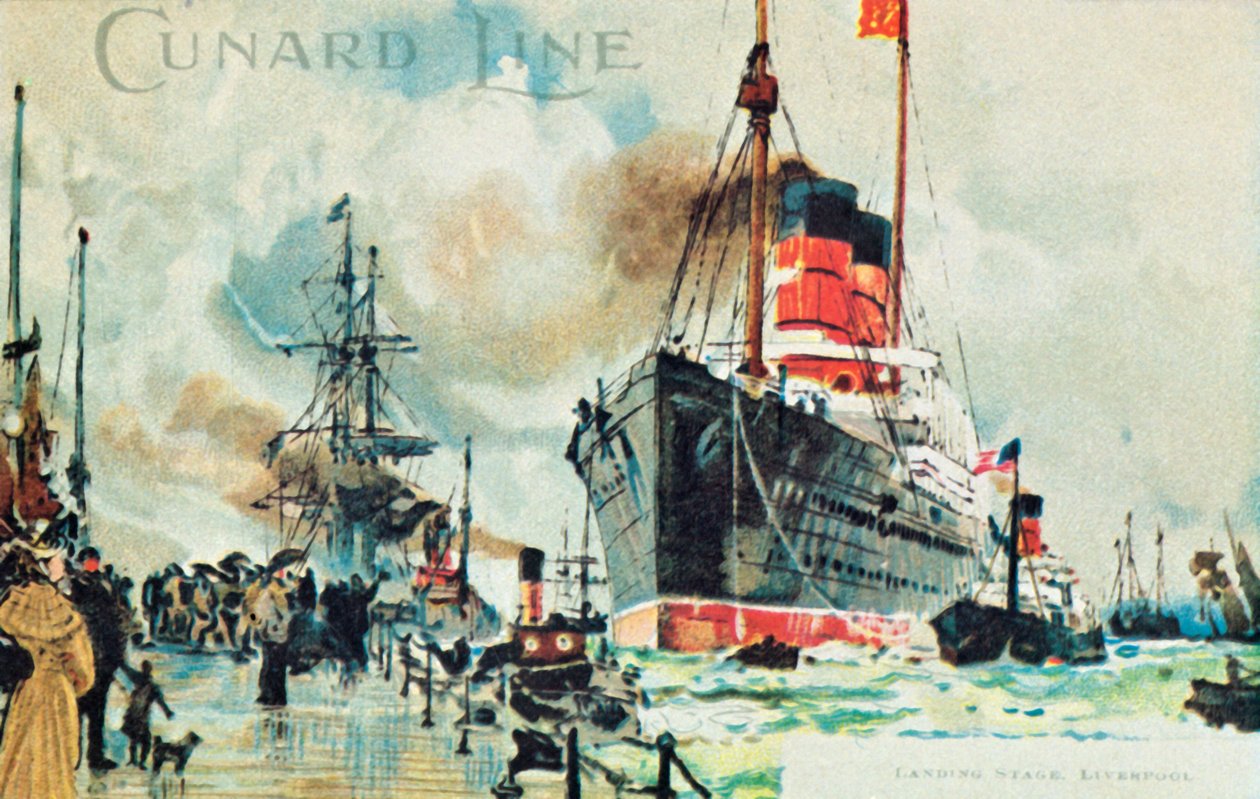 Cunard Line, Landing Stage, Liverpool, c1900. tekijältä Unbekannt