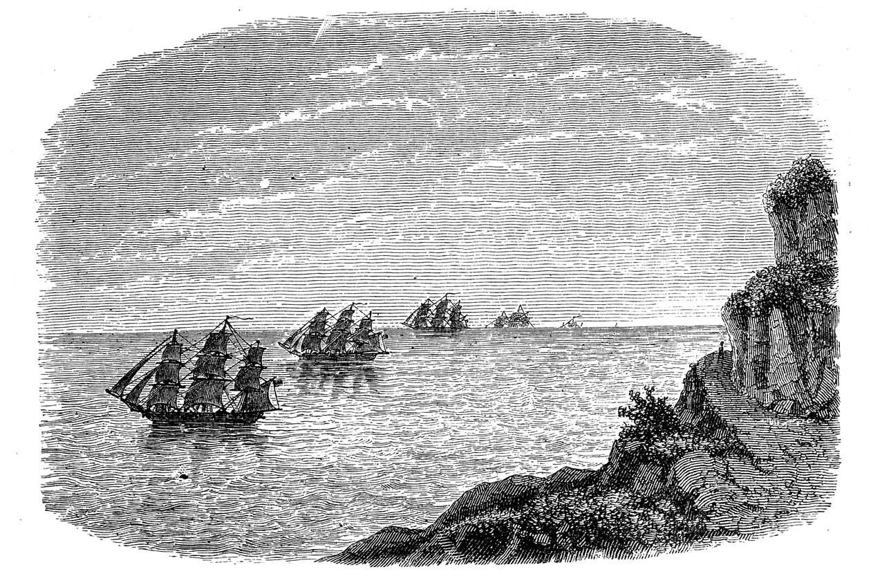 Maan kaarevuus, c1880 tekijältä Unbekannt