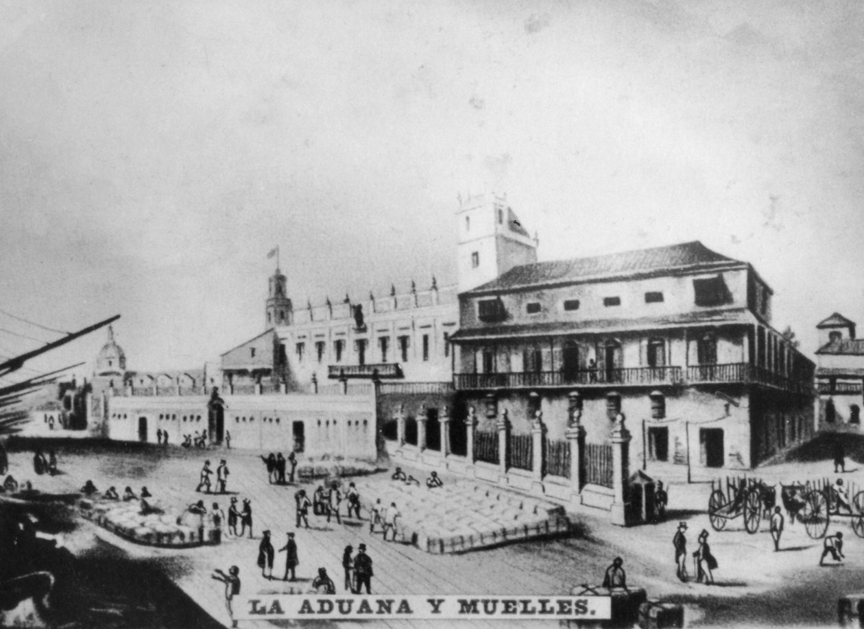 Tullitalo ja laiturit, Havanna, Kuuba, 1841, [c1910] tekijältä Unbekannt