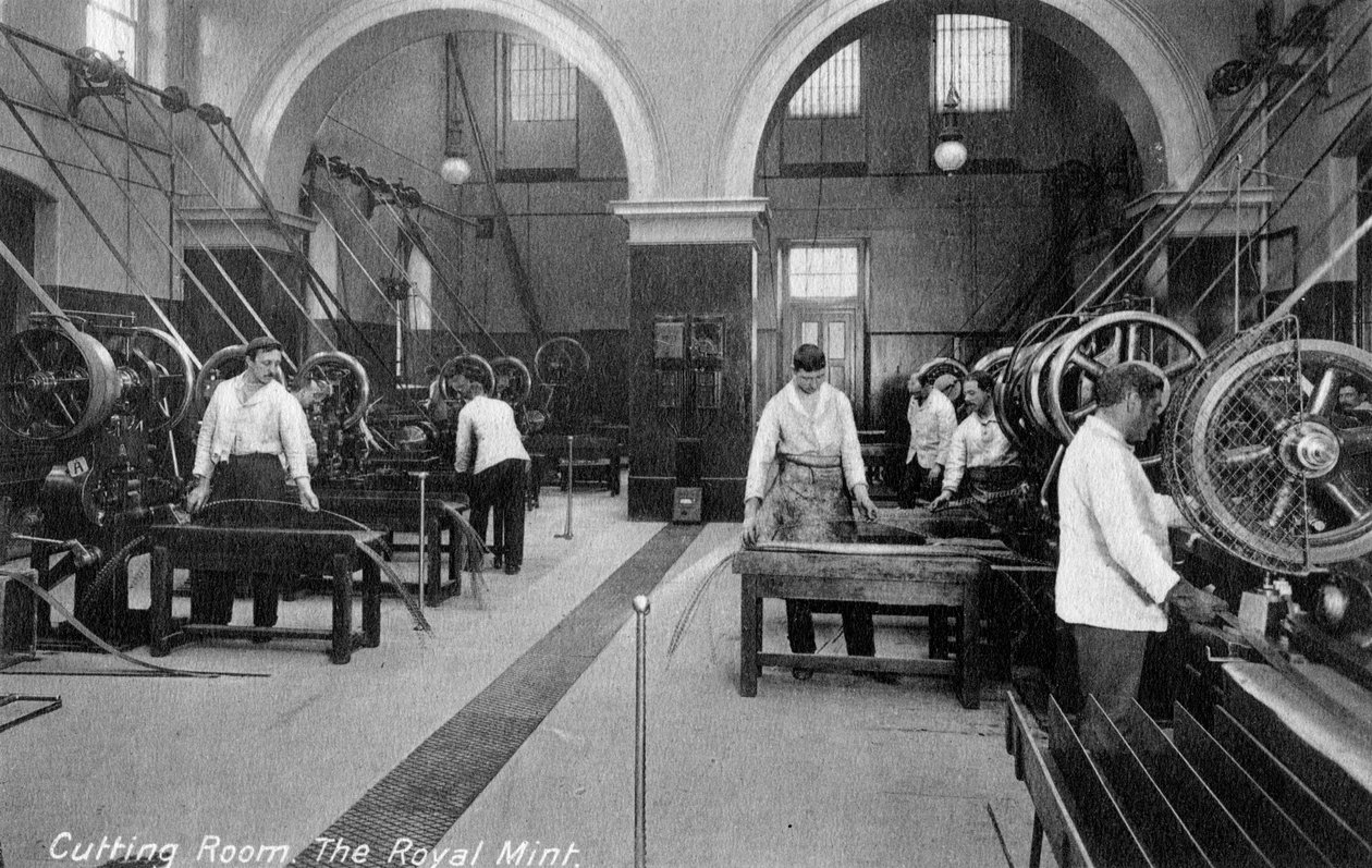 Leikkuuhuone, Royal Mint, Tower Hill, Lontoo, 1900-luvun alku tekijältä Unbekannt