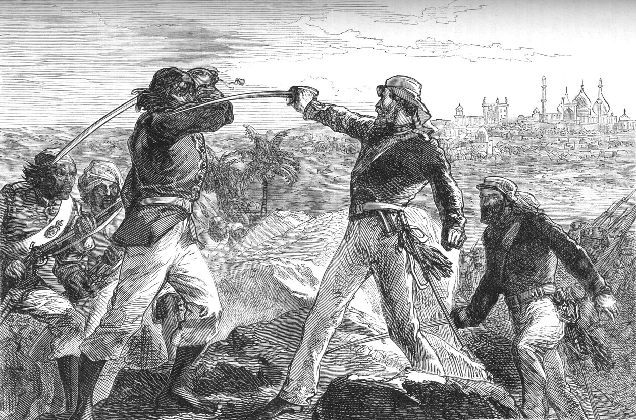 Daly ja minä vedimme miekkamme ja Rushed Up The Rocks, 1880 tekijältä Unbekannt