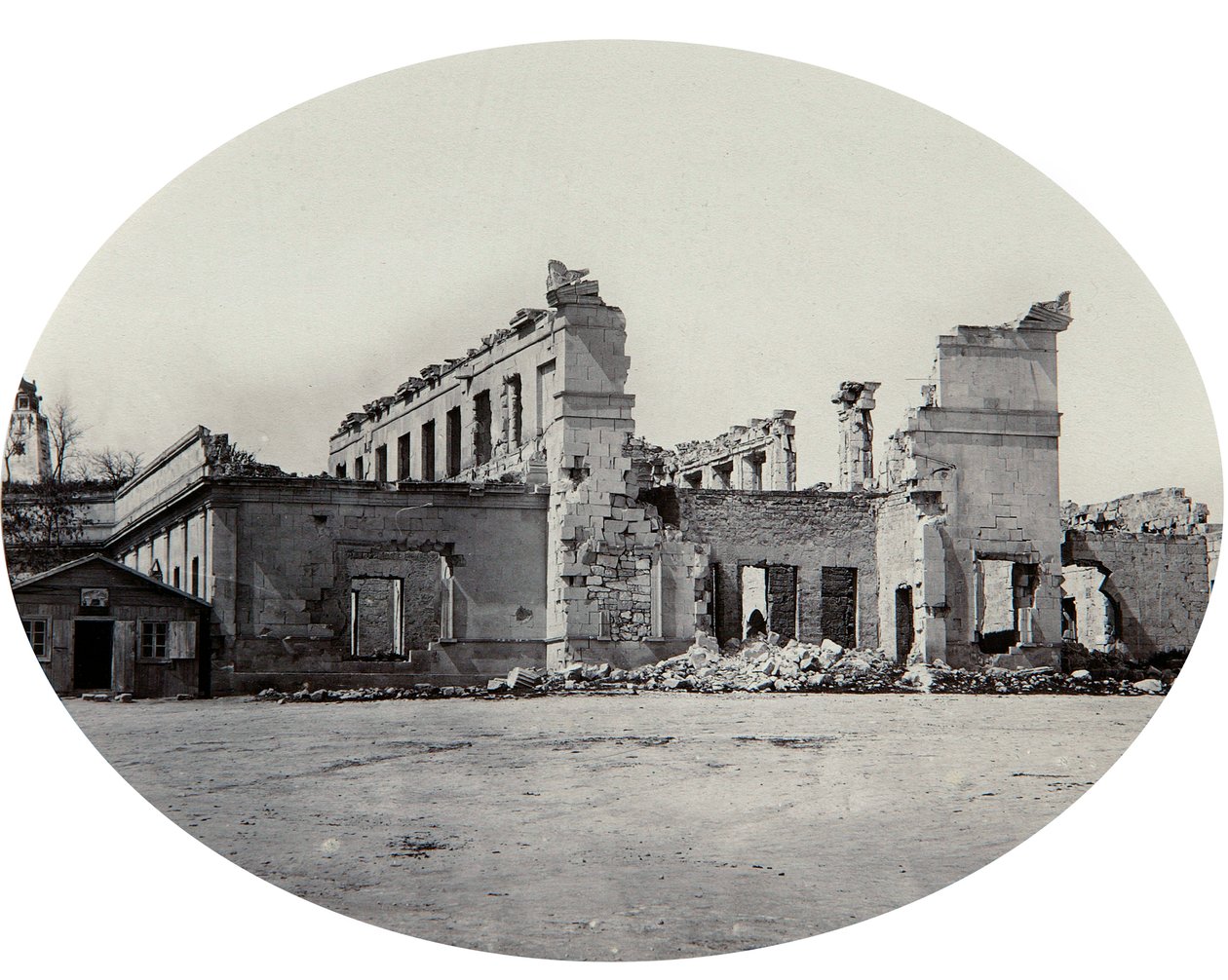 Vaurioitunut rakennus Sevastopolissa Krimin sodan jälkeen, Krim, 1850-luku tekijältä Unbekannt