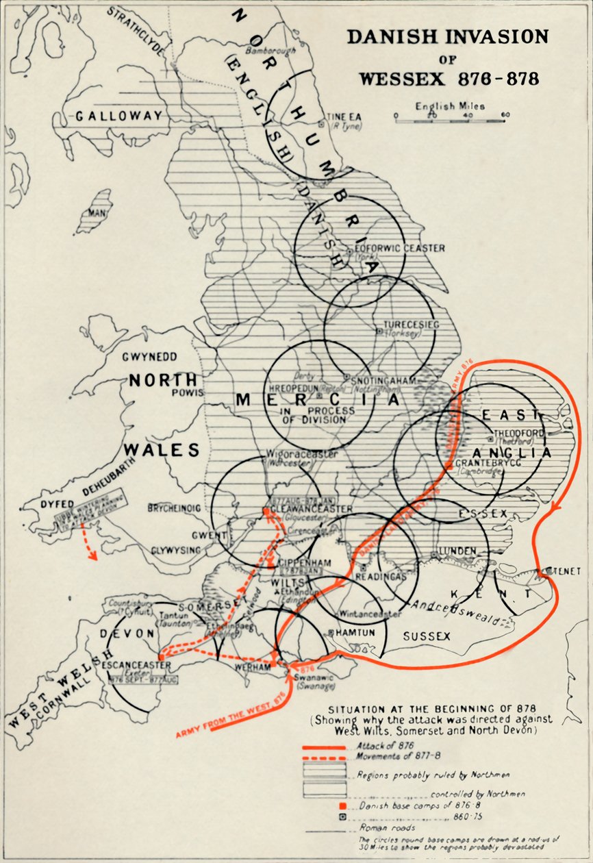 Tanskan hyökkäys Wessexiin 876-878, 1935 tekijältä Unbekannt