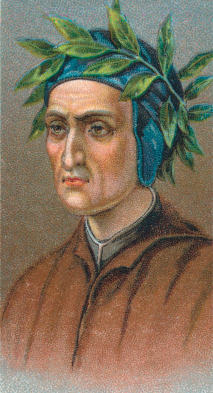 Dante Alighieri 1265-1321, italialainen firenzeläinen runoilija, 1924 tekijältä Unbekannt
