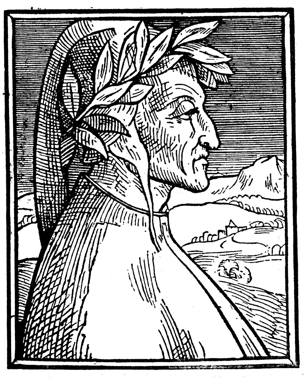 Dante Alighieri 1265-1321, italialainen runoilija, 1521 tekijältä Unbekannt