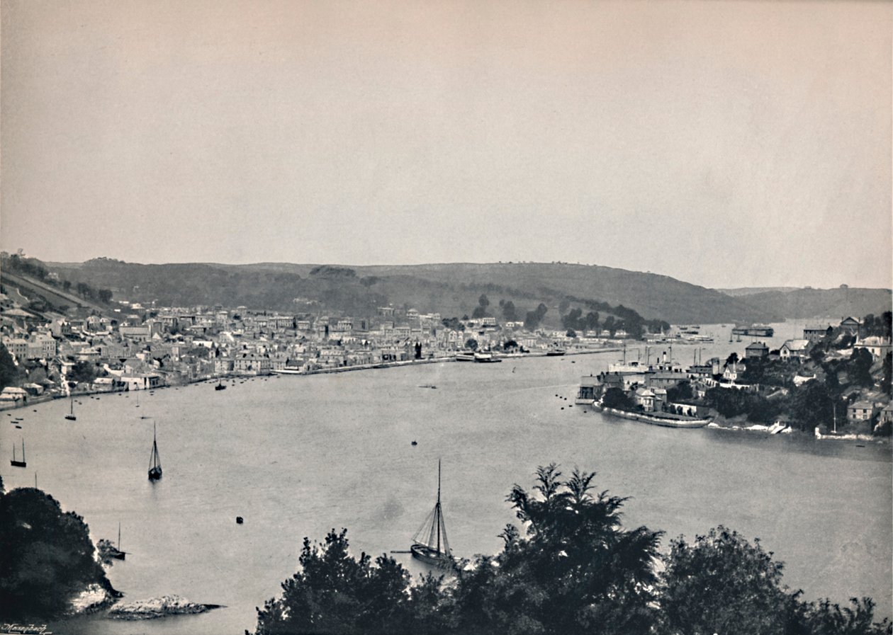 Dartmouth - Yleisnäkymä, joka näyttää Britannian kelluvan merivoimien korkeakoulun, 1895 tekijältä Unbekannt