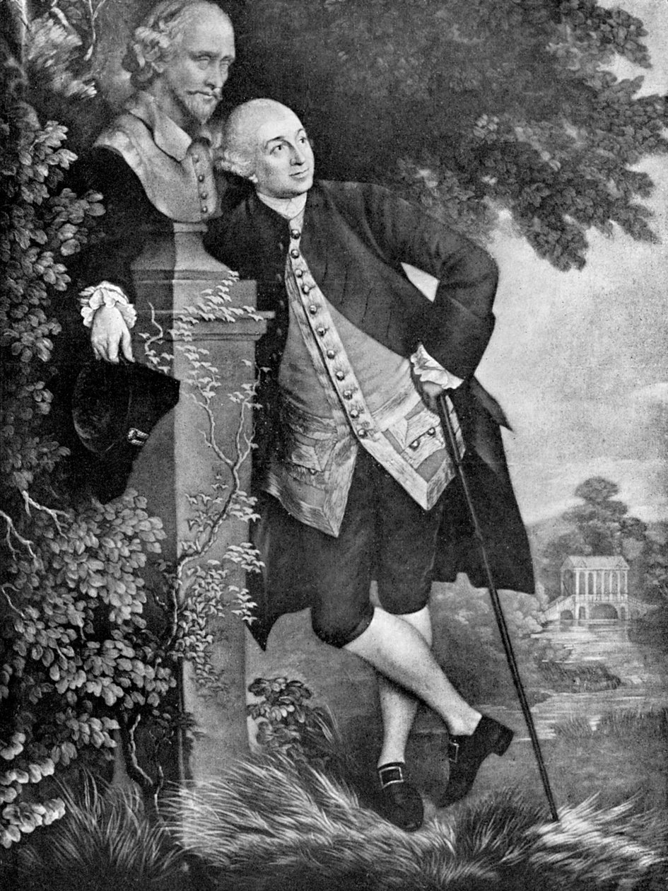 David Garrick 1717-1779, englantilainen näyttelijä, näytelmäkirjailija, teatterijohtaja ja tuottaja, 1905 tekijältä Unbekannt
