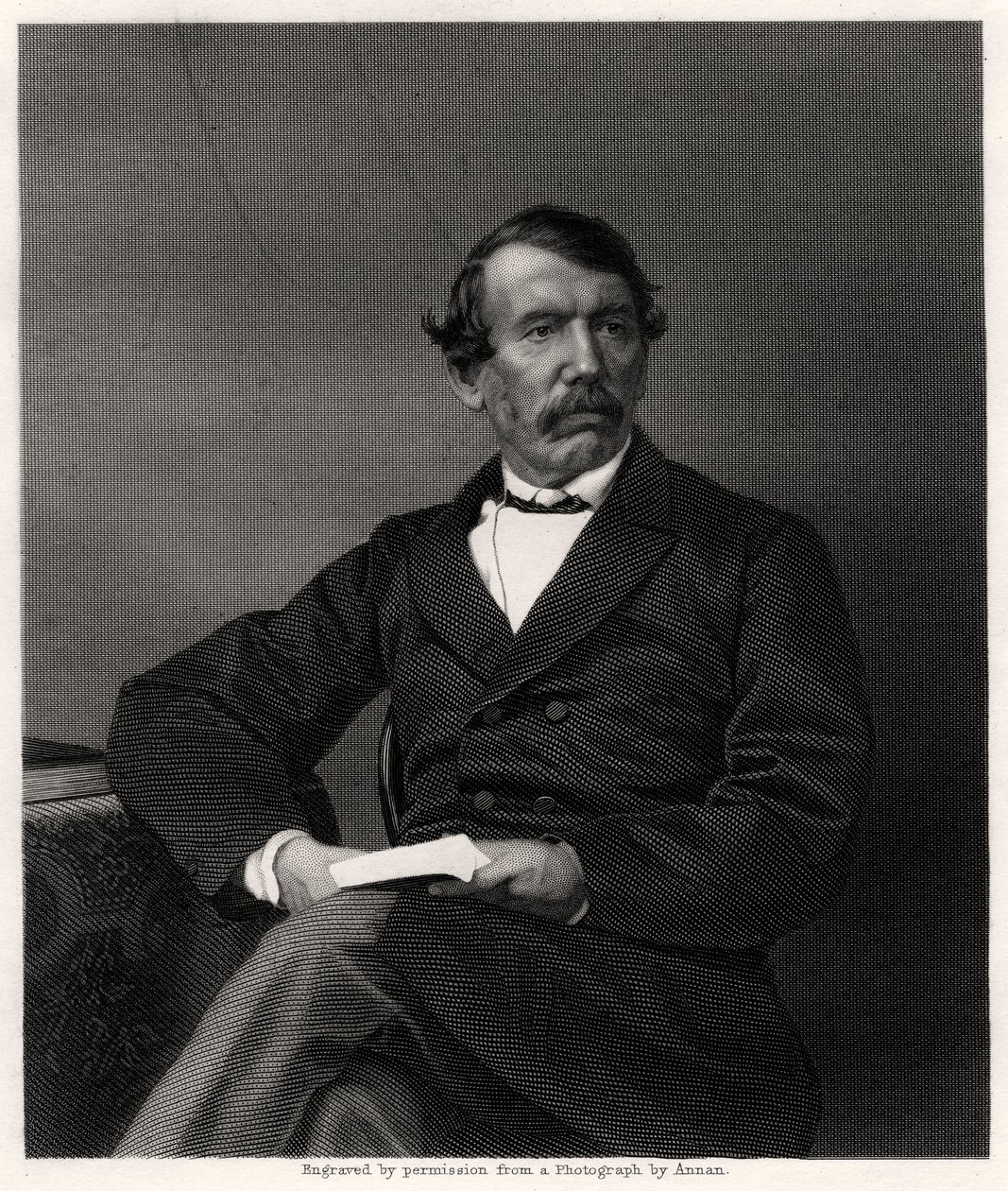David Livingstone, skotlantilainen lähetyssaarnaaja ja Afrikan tutkimusmatkailija, 1800-luku tekijältä Unbekannt