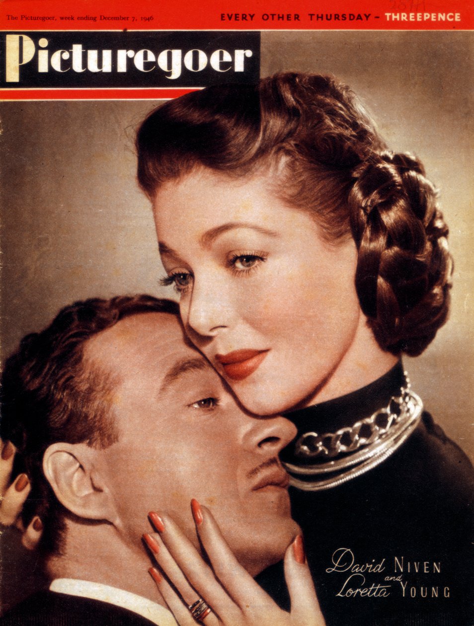 David Niven 1910-1983 ja Loretta Young 1913-2000, näyttelijät, 1946 tekijältä Unbekannt