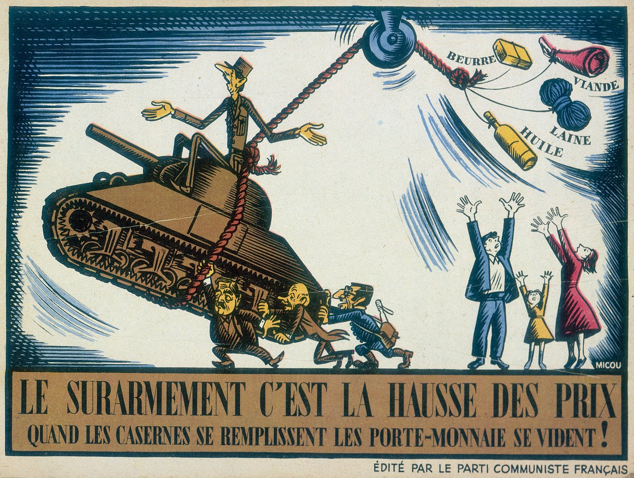 De Gaulle kuvattu sodanlietsojaksi, 1950 tekijältä Unbekannt
