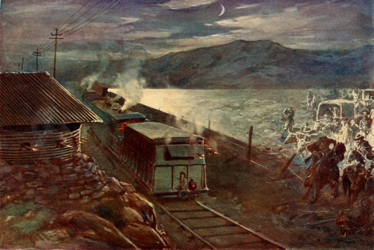 "De Wetin yritys ylittää rautatien", 1902. tekijältä Unbekannt