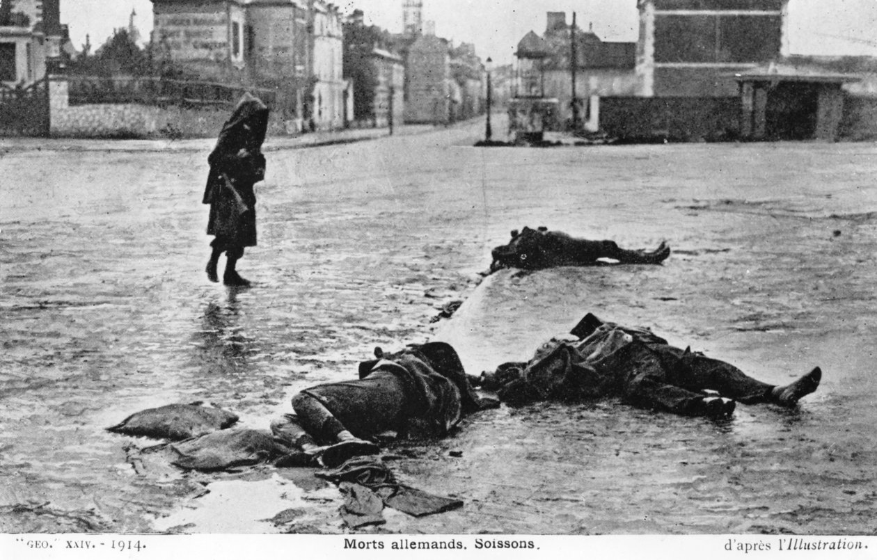 Kuolleet saksalaiset sotilaat, Soissons, Ranska, 1914 tekijältä Unbekannt