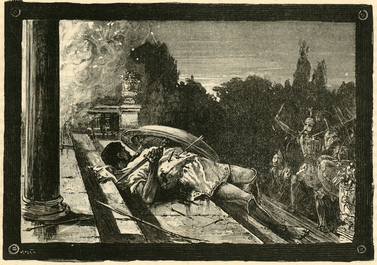 Alkibiaden kuolema, 1890. tekijältä Unbekannt