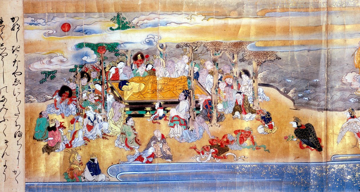 Buddhan kuolema, n. 483 eKr., 1600-luku tekijältä Unbekannt