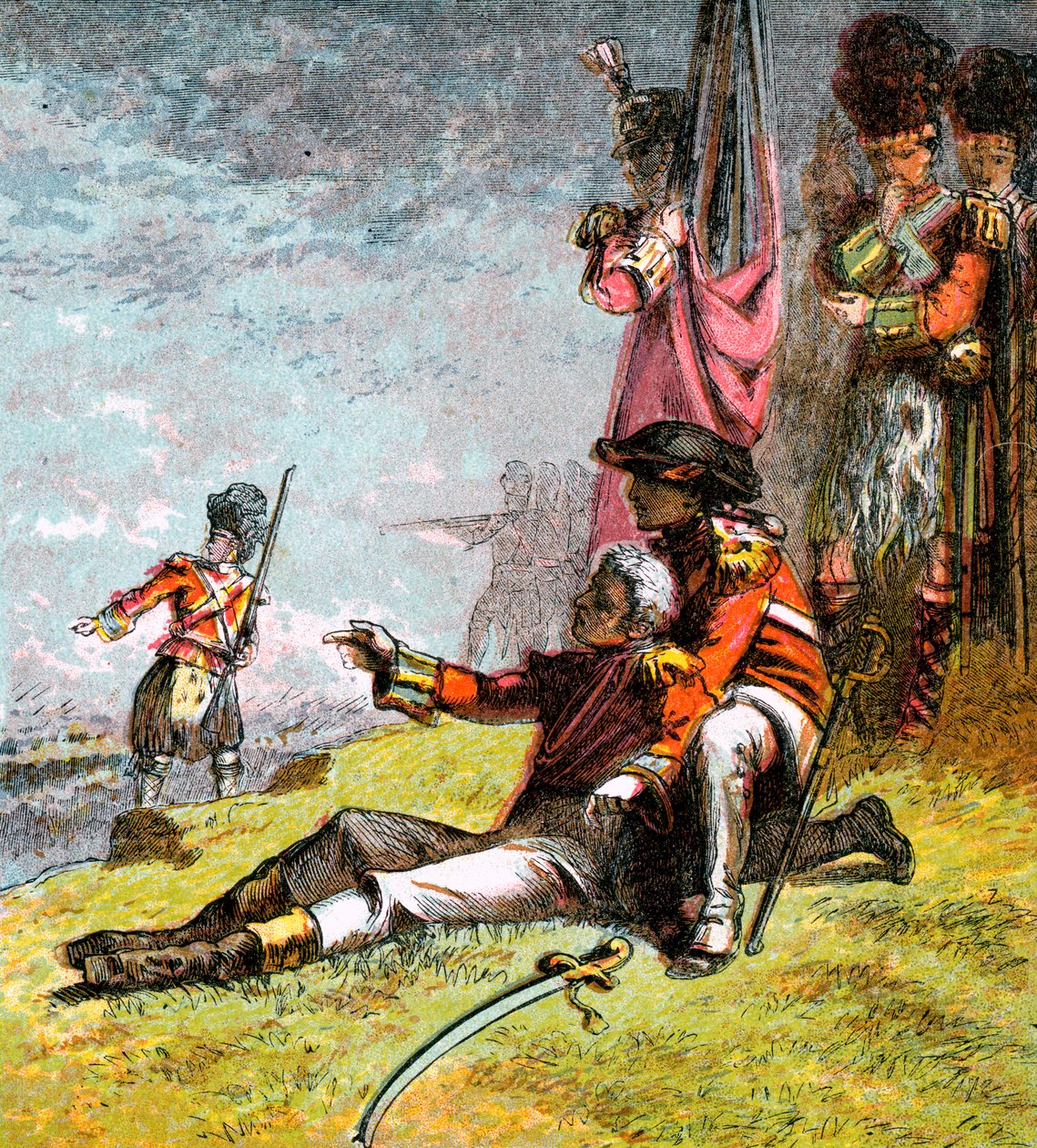 Kenraali Wolfen kuolema, 1759-1850-luku tekijältä Unbekannt