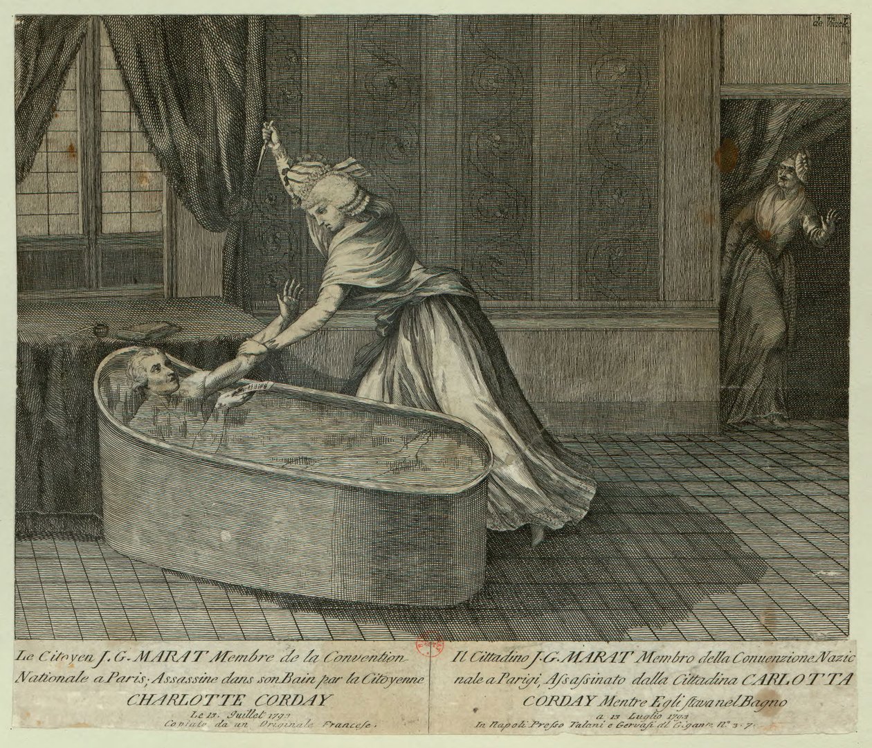 Maratin kuolema, n. 1793. tekijältä Unbekannt