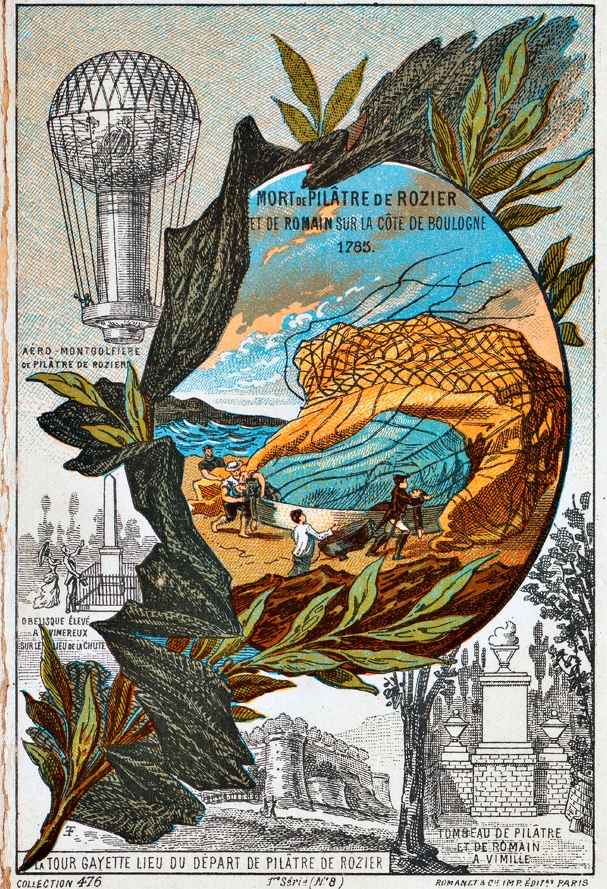 Pilâtre de Rozierin ja Romainin kuolema, 1785 1890-luku. tekijältä Unbekannt