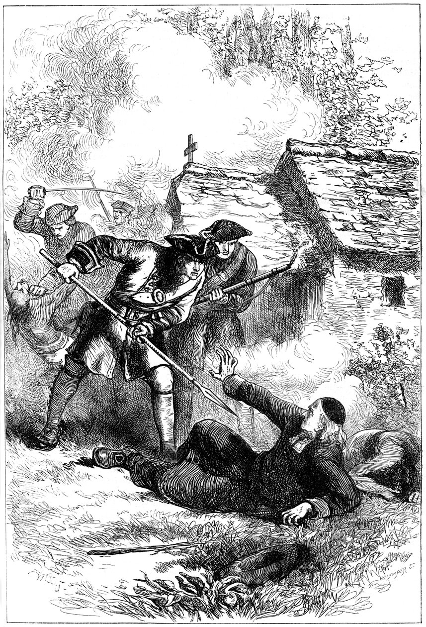 Ranskan jesuiittalähetyssaarnaajan Sebastien Ralen kuolema Amerikassa, 1724 c1880 tekijältä Unbekannt