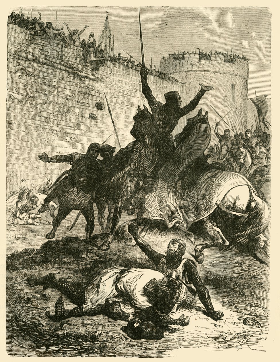 Simon De Montfortin kuolema, 1218, 1890. tekijältä Unbekannt