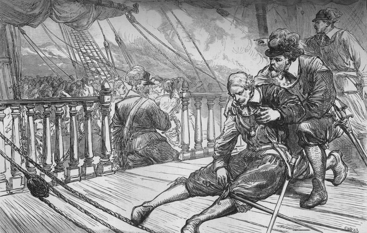 Van Trompin kuolema, 10. elokuuta 1653, c1880 tekijältä Unbekannt