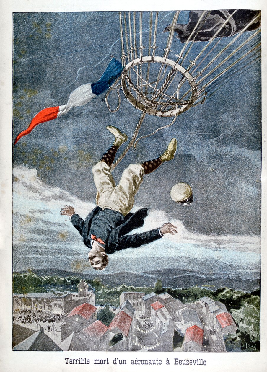 Lentäjän kuolema Beuzevillessä, Ranskassa, 1899 tekijältä Unbekannt
