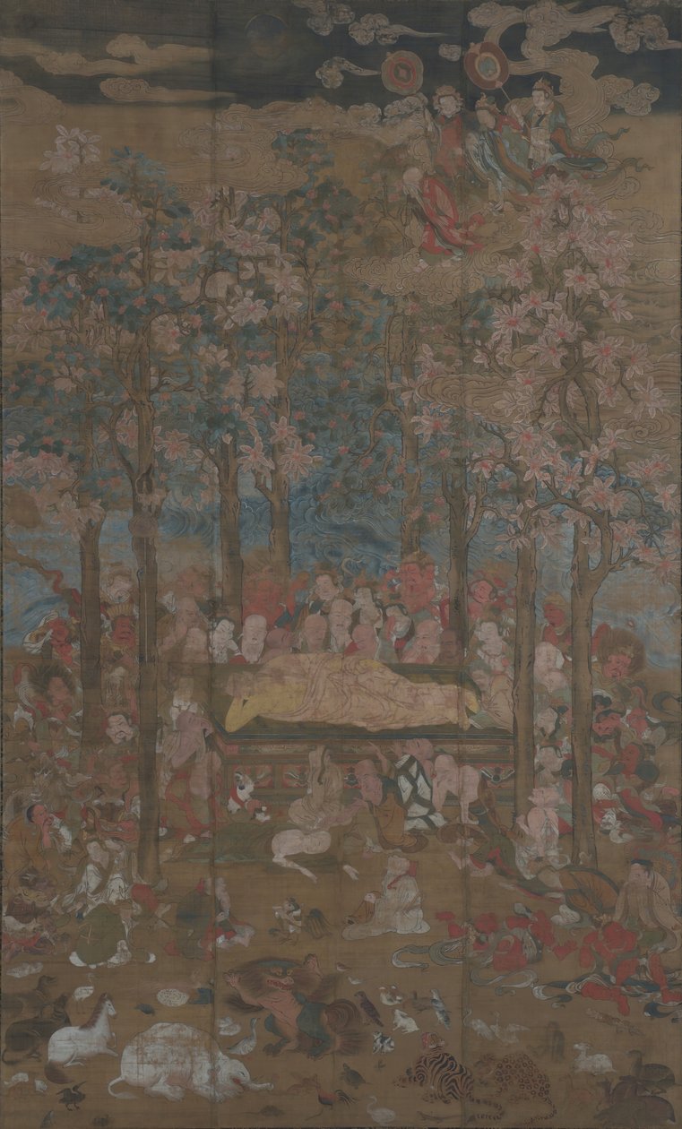 Historiallisen Buddha Nehan-zun kuolema 1400-luvulla. tekijältä Unbekannt