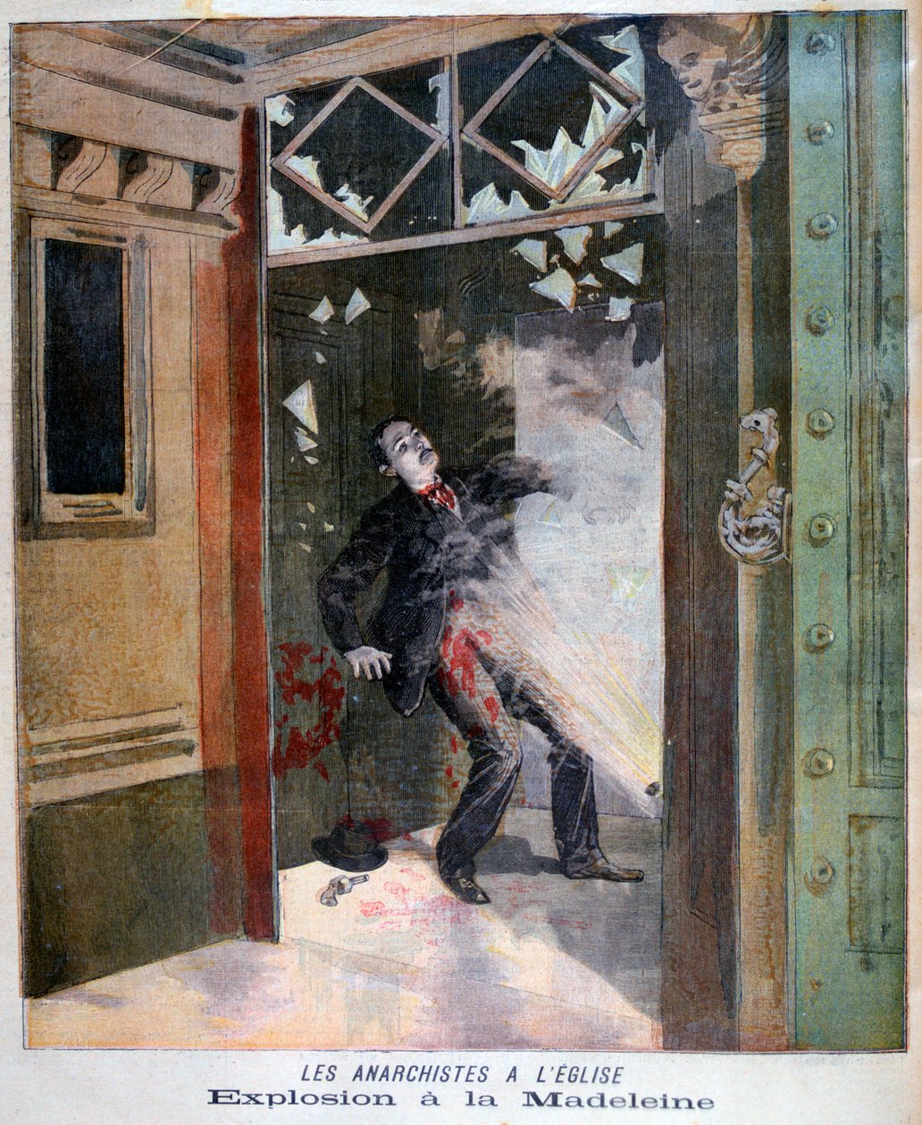 Anarkisti Jean Pauwelsin kuolema la Madeleinen kirkossa, Pariisissa, 1894 tekijältä Unbekannt
