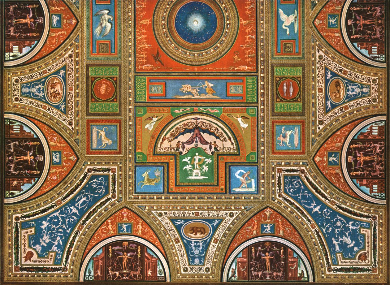 Sisustus Borgia Apartmentsissa, Apostolisessa palatsissa, Vatikaanissa, Roomassa, Italiassa, 1928. tekijältä Unbekannt