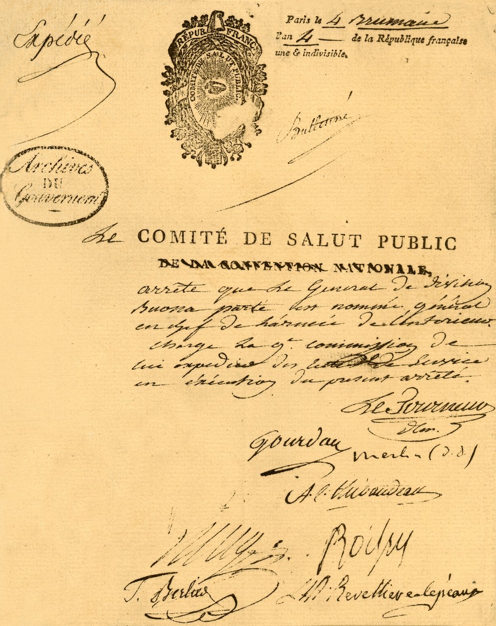 Kansanterveyskomitean asetus, 26. lokakuuta 1795, 1921. tekijältä Unbekannt