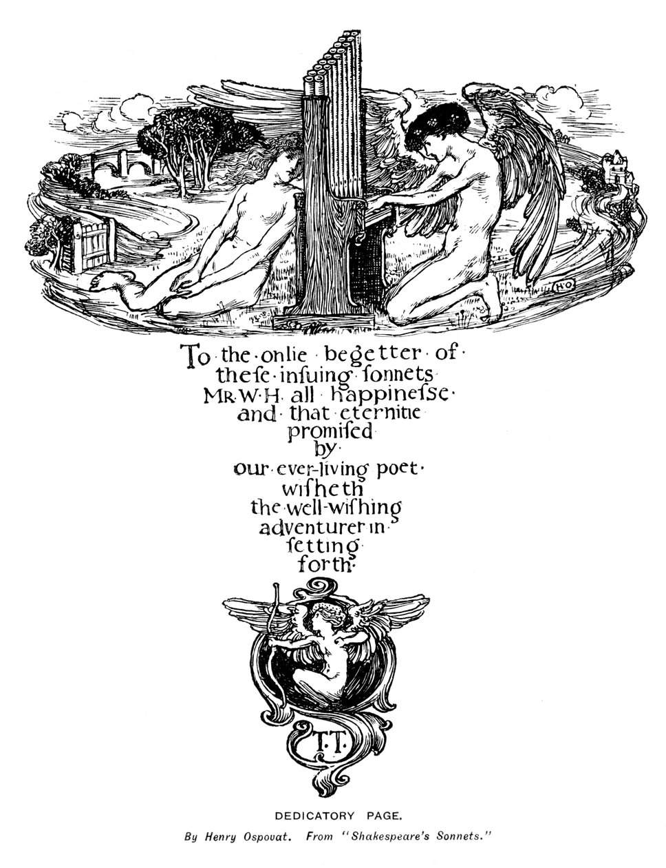 Omistussivu Shakespearen soneteista, 1899 tekijältä Unbekannt