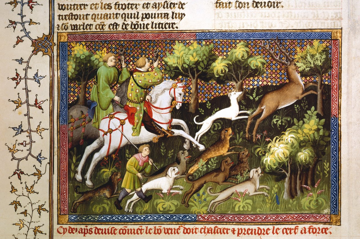 Hirvenmetsästys, 1400-luku tekijältä Unbekannt