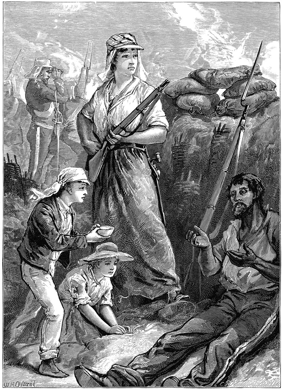 Linnoituksen puolustaminen Futtegurhissa, Intian kapina, 1857-1859 c1895 tekijältä Unbekannt