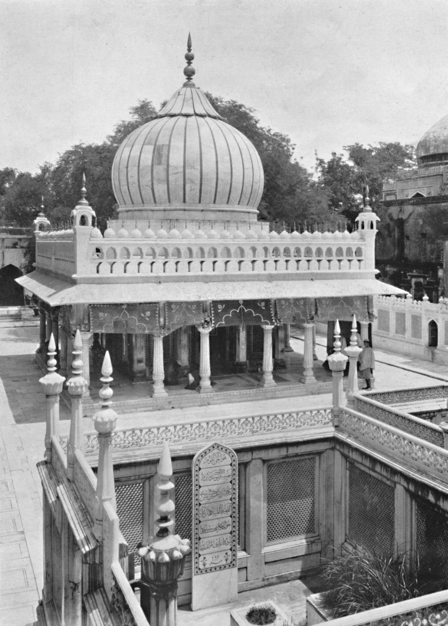 Delhi. - Nizam-ud-dinin ja prinsessa Jahanaran haudat, C20. tekijältä Unbekannt