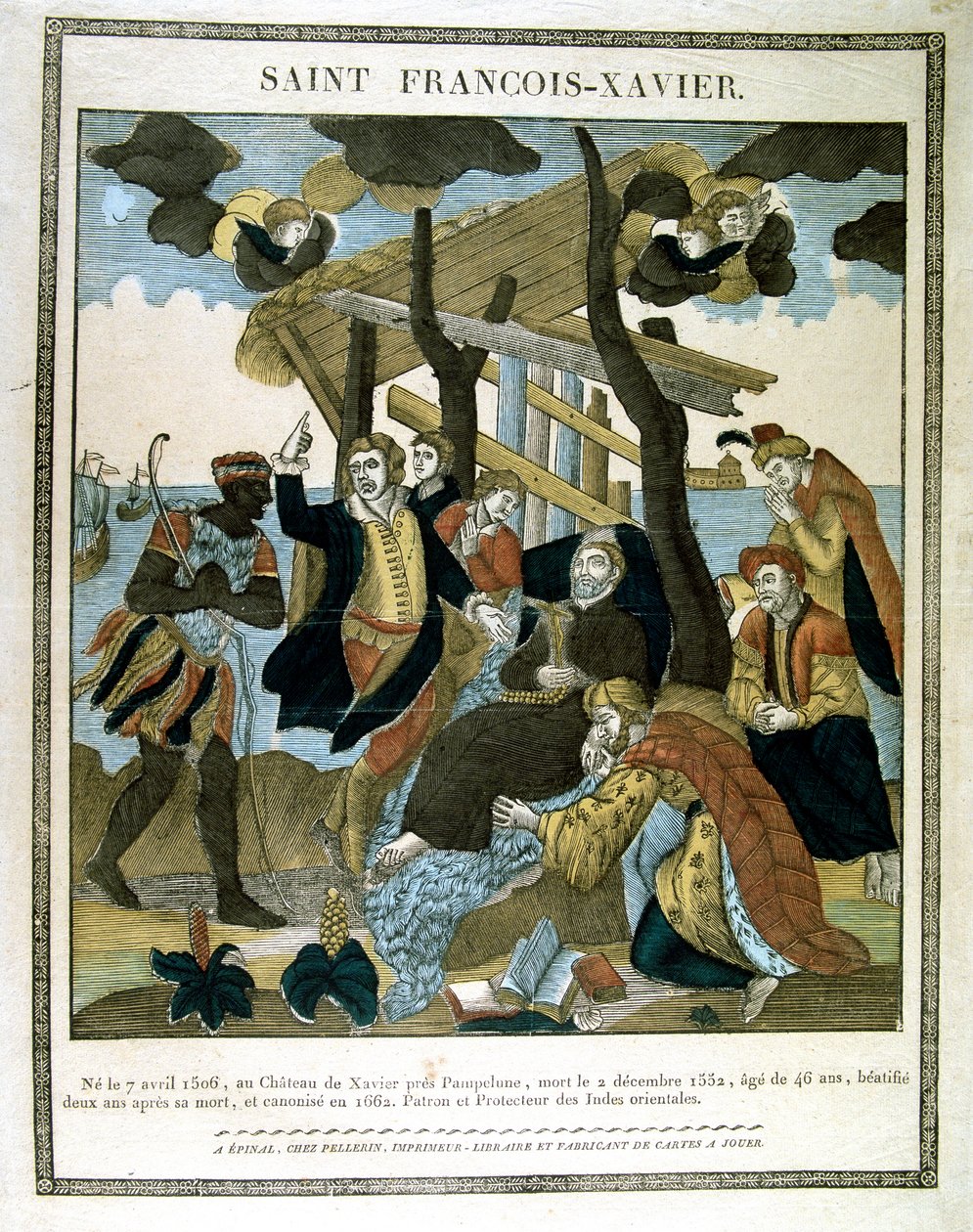 Kuvaus Pyhästä Francis Xavierista 1506-1552, lähetyssaarnaaja, joka perusti jesuiittaritarikunnan, 1800-luku tekijältä Unbekannt
